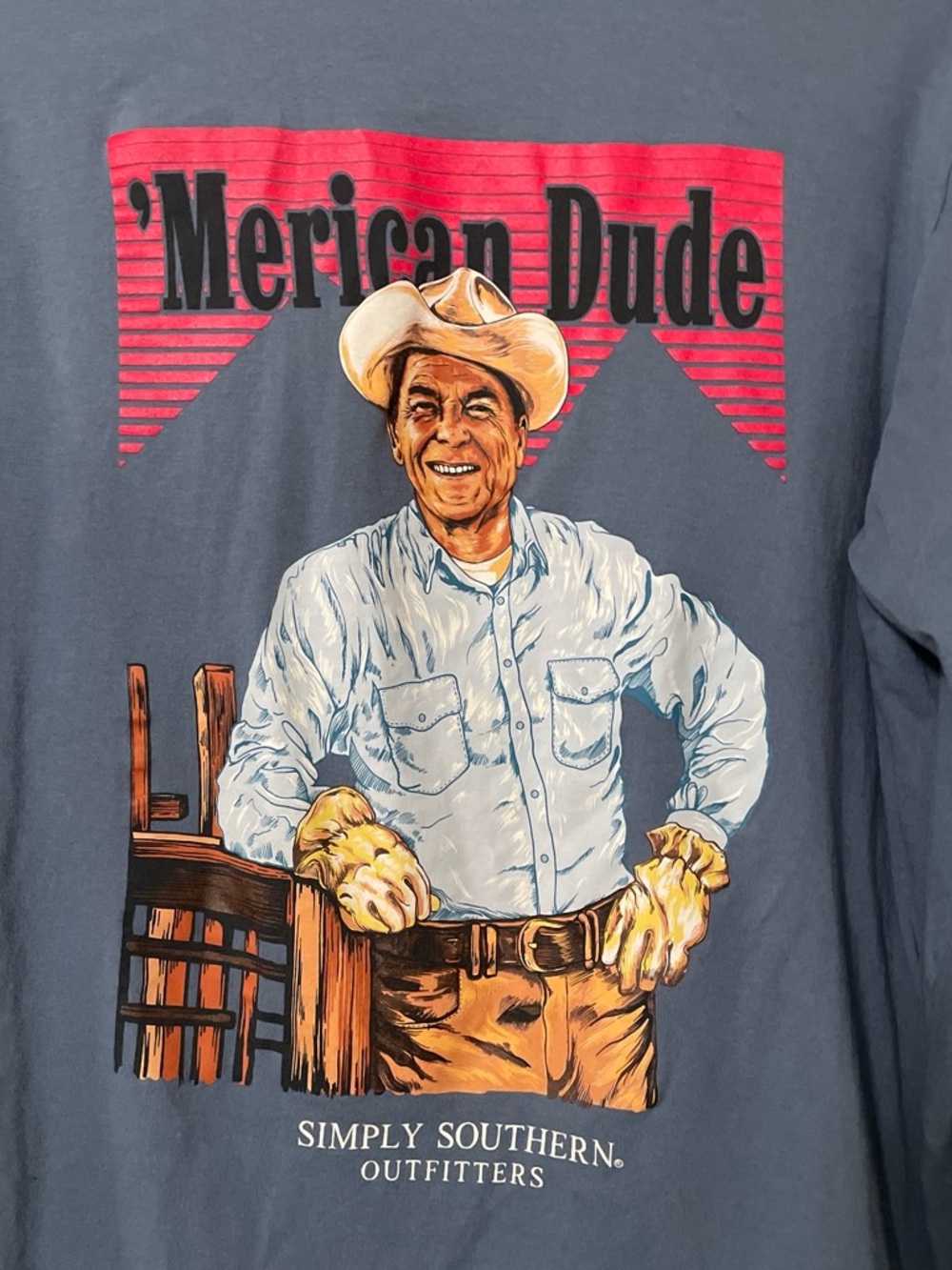 Simply Southern Blue 'Merican Dude Long Sleeve Graphic Tee